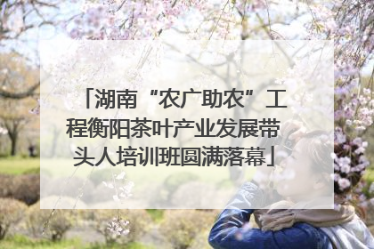 湖南“农广助农”工程衡阳茶叶产业发展带头人培训班圆满落幕