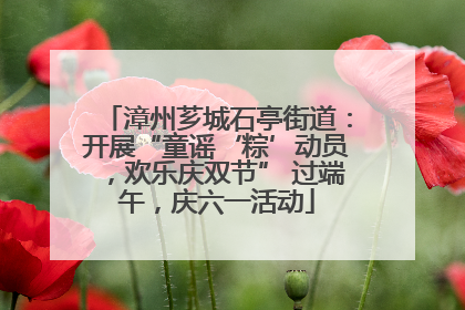 漳州芗城石亭街道：开展“童谣‘粽’动员，欢乐庆双节” 过端午，庆六一活动