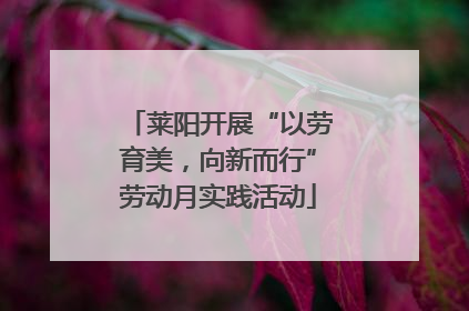 莱阳开展“以劳育美,向新而行”劳动月实践活动