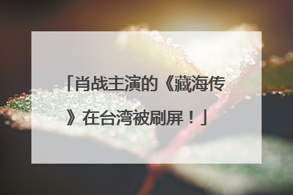 肖战主演的《藏海传》在台湾被刷屏！