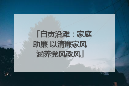 自贡沿滩：家庭助廉 以清廉家风涵养党风政风