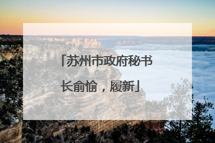 苏州市政府秘书长俞愉，履新