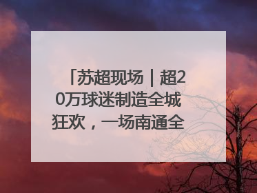 苏超现场｜超20万球迷制造全城狂欢，一场南通全域的胜利