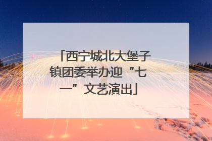 西宁城北大堡子镇团委举办迎“七一”文艺演出