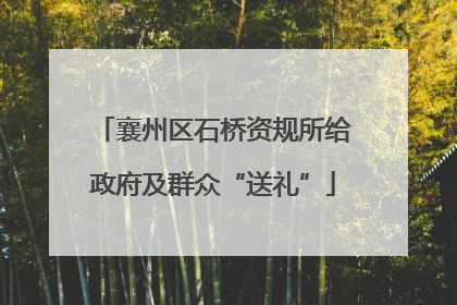 襄州区石桥资规所给政府及群众“送礼”