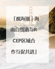 观海潮｜海南自贸港与RCEP区域合作互促共进