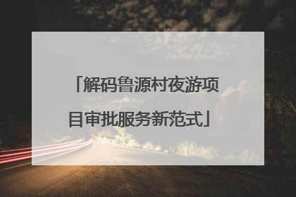 解码鲁源村夜游项目审批服务新范式