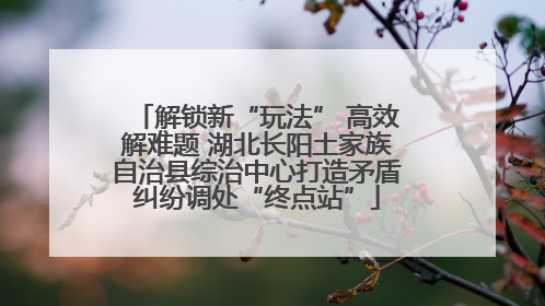解锁新“玩法” 高效解难题 湖北长阳土家族自治县综治中心打造矛盾纠纷调处“终点站”