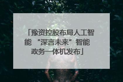 豫资控股布局人工智能 “深言未来”智能政务一体机发布