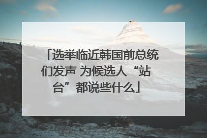 选举临近韩国前总统们发声 为候选人“站台”都说些什么