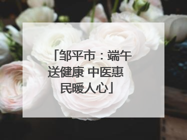 邹平市：端午送健康 中医惠民暖人心