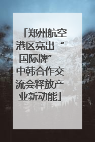 郑州航空港区亮出“国际牌” 中韩合作交流会释放产业新动能