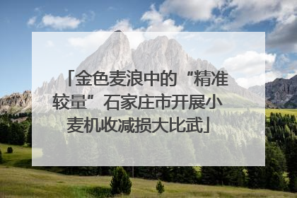 金色麦浪中的“精准较量”石家庄市开展小麦机收减损大比武