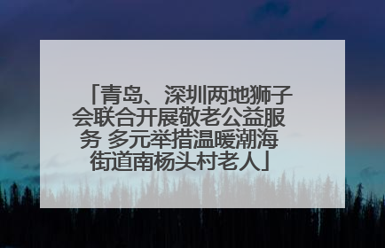 青岛、深圳两地狮子会联合开展敬老公益服务 多元举措温暖潮海街道南杨头村老人