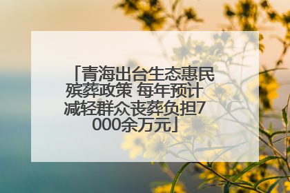 青海出台生态惠民殡葬政策 每年预计减轻群众丧葬负担7000余万元