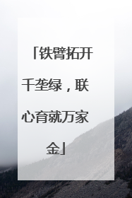 铁臂拓开千垄绿，联心育就万家金