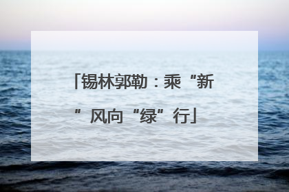 锡林郭勒：乘“新”风向“绿”行