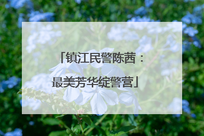 镇江民警陈茜：最美芳华绽警营
