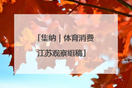 集纳｜体育消费江苏观察组稿