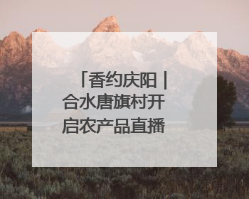 香约庆阳｜合水唐旗村开启农产品直播“云”销路