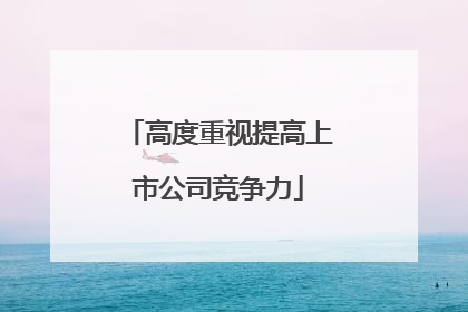 高度重视提高上市公司竞争力