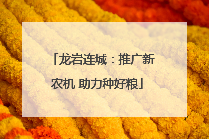 龙岩连城：推广新农机 助力种好粮
