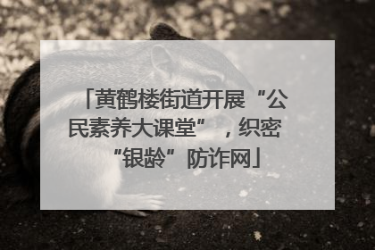黄鹤楼街道开展“公民素养大课堂”，织密“银龄”防诈网