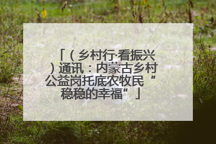 （乡村行·看振兴）通讯：内蒙古乡村公益岗托底农牧民“稳稳的幸福”