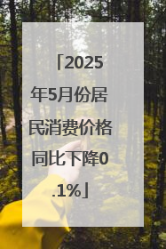 2025年5月份居民消费价格同比下降0.1%