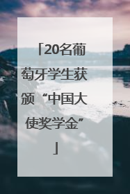 20名葡萄牙学生获颁“中国大使奖学金”