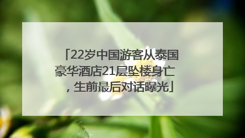 22岁中国游客从泰国豪华酒店21层坠楼身亡，生前最后对话曝光