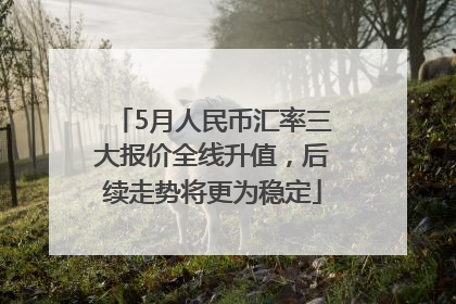 5月人民币汇率三大报价全线升值，后续走势将更为稳定