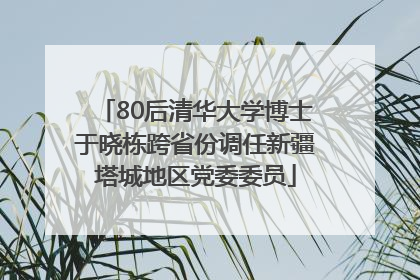 80后清华大学博士于晓栋跨省份调任新疆塔城地区党委委员